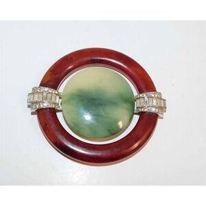 Kenneth Jay Lane Lucite Rhinestone Large Pin Brooch‎